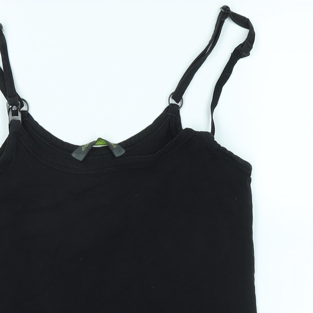 Blooming Marvellous Womens Black Cotton Basic Tank Size M Scoop Neck - Logo
