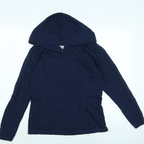 Anvil Womens Blue Cotton Pullover Hoodie Size M - Logo