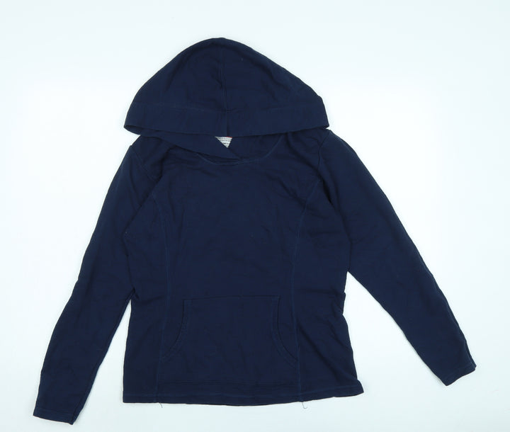Anvil Womens Blue Cotton Pullover Hoodie Size M - Logo