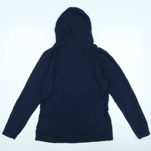 Anvil Womens Blue Cotton Pullover Hoodie Size M - Logo