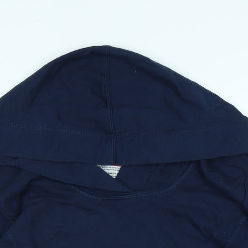 Anvil Womens Blue Cotton Pullover Hoodie Size M - Logo