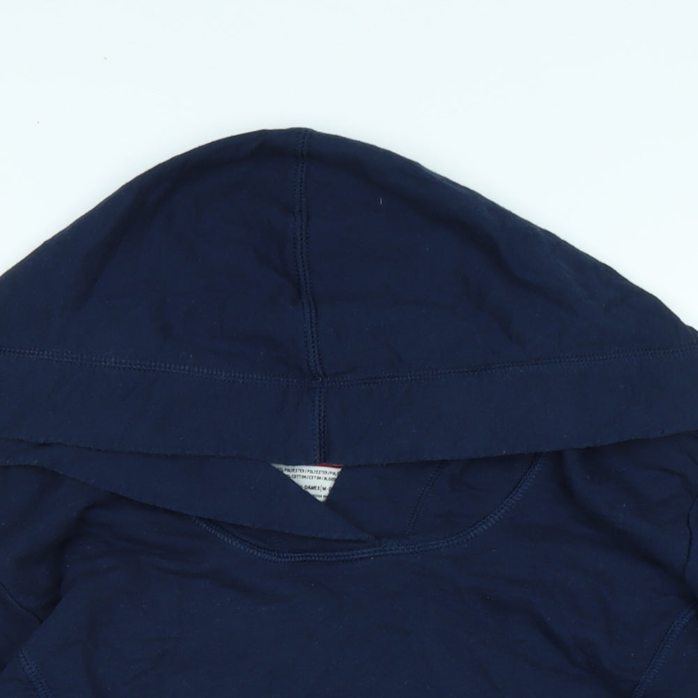 Anvil Womens Blue Cotton Pullover Hoodie Size M - Logo