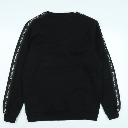 boohoo man Mens Black Polyester Pullover Sweatshirt Size M - Official Man