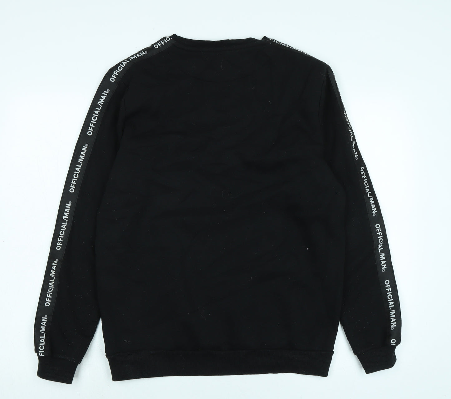 boohoo man Mens Black Polyester Pullover Sweatshirt Size M - Official Man