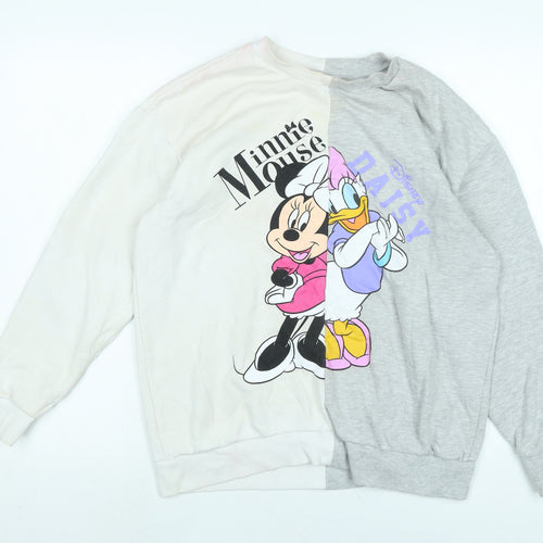 Disney Womens Grey Polyester Pullover Sweatshirt Size M - Minnie Mouse -Disney Daisy
