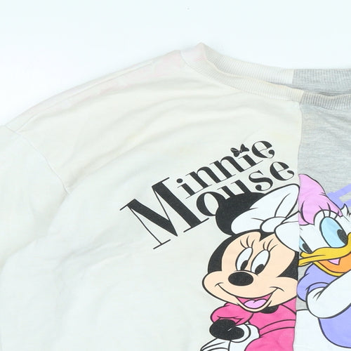 Disney Womens Grey Polyester Pullover Sweatshirt Size M - Minnie Mouse -Disney Daisy