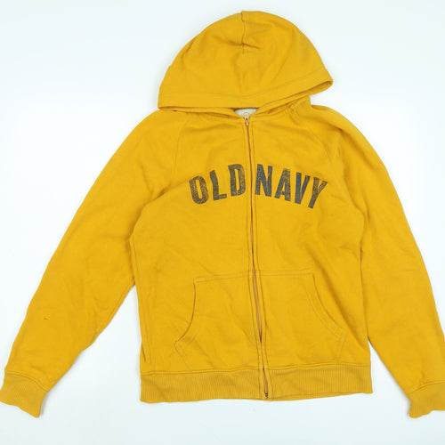 Old Navy Mens Yellow Jacket Size S Zip - Logo
