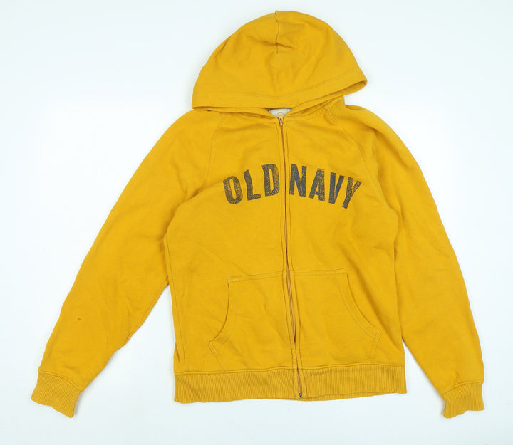 Old Navy Mens Yellow Jacket Size S Zip - Logo