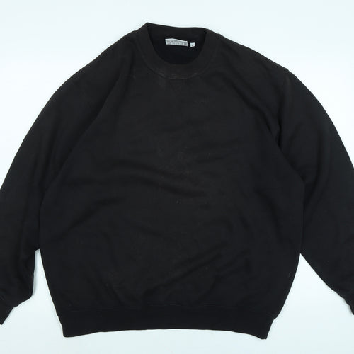 Zantos Mens Black Polyester Henley Sweatshirt Size M - Logo