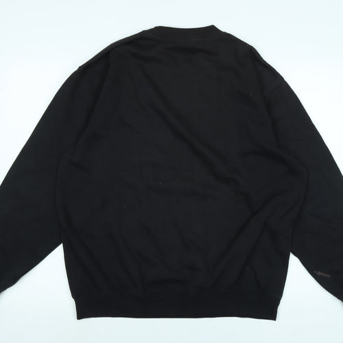 Zantos Mens Black Polyester Henley Sweatshirt Size M - Logo