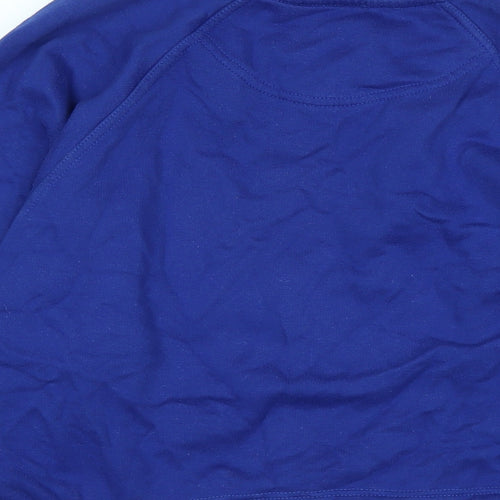 Blue Rinse Womens Blue Polyester Pullover Sweatshirt Size M - Logo