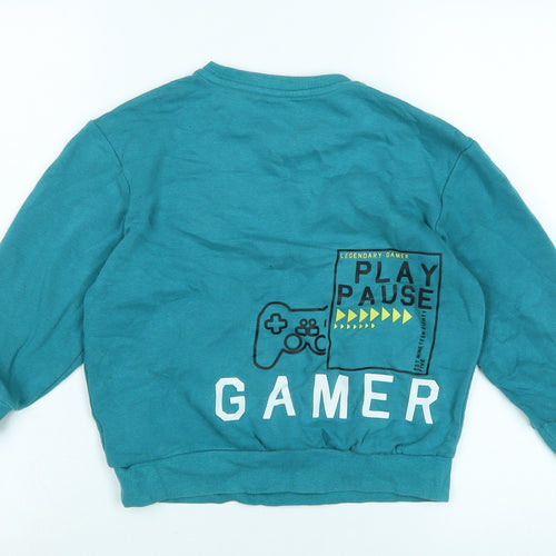 Urban Dept Boys Blue Polyester Pullover Sweatshirt Size 7-8 Years - Gamer