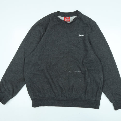 Slazenger Mens Grey Polyester Pullover Sweatshirt Size L - Logo