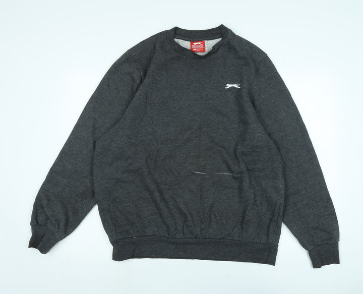 Slazenger Mens Grey Polyester Pullover Sweatshirt Size L - Logo