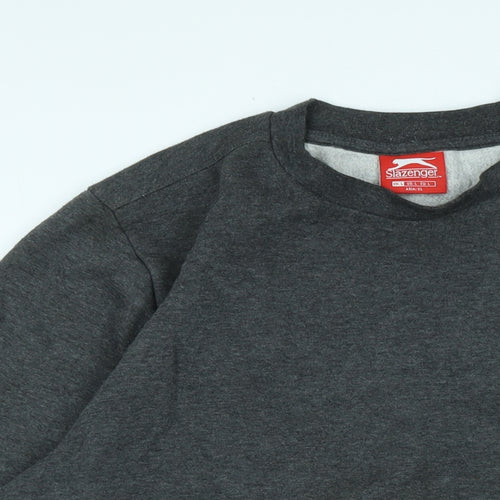 Slazenger Mens Grey Polyester Pullover Sweatshirt Size L - Logo