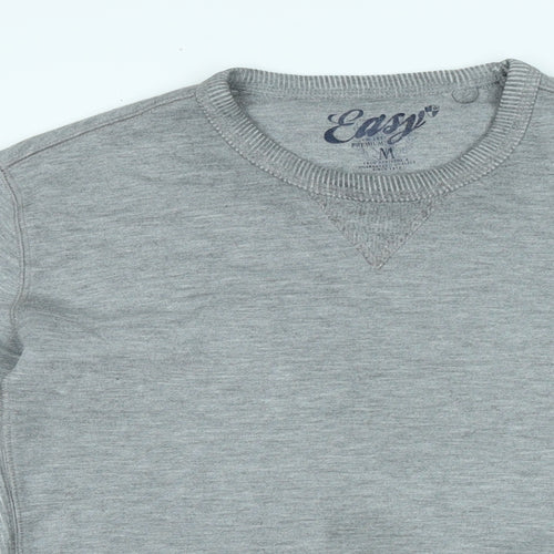 Easy Mens Grey Cotton Pullover Sweatshirt Size M - Logo