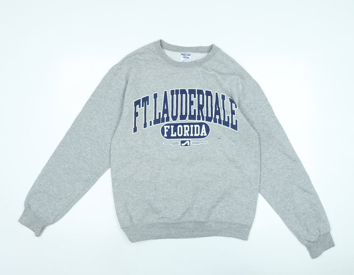 JERZEES Mens Grey Polyester Pullover Sweatshirt Size S - FT. Lauderdale Florida