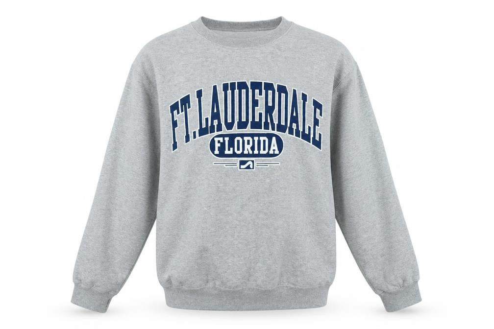 Front view of JERZEES men’s grey polyester pullover sweatshirt, size S, - ft. lauderdale florida