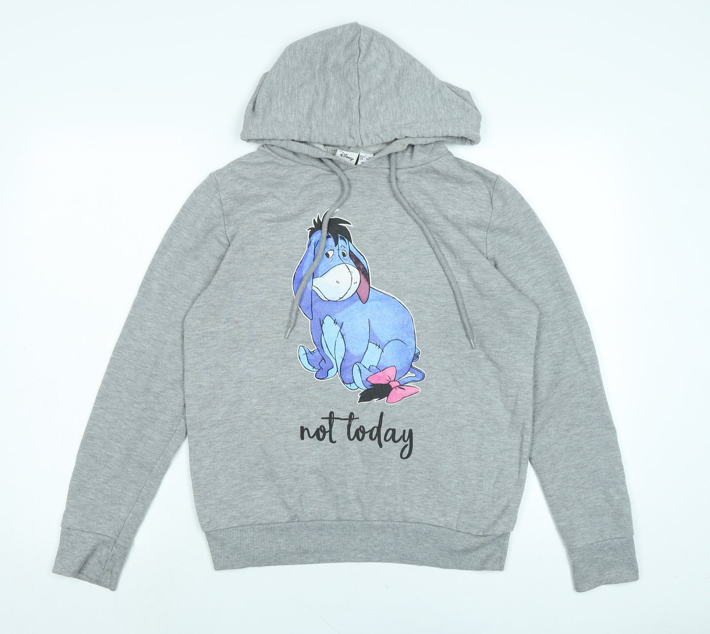 Disney Womens Grey Polyester Pullover Hoodie Size S - NOT TODAY