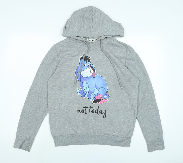 Disney Womens Grey Polyester Pullover Hoodie Size S - NOT TODAY