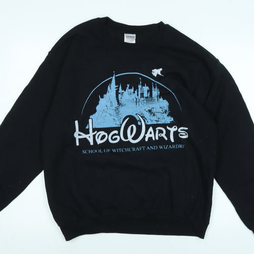 Gildan Mens Black Polyester Pullover Sweatshirt Size M - Hogwarts