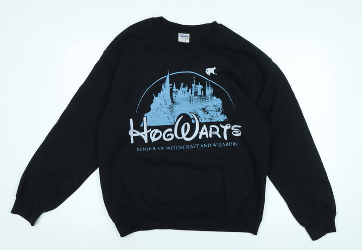 Gildan Mens Black Polyester Pullover Sweatshirt Size M - Hogwarts