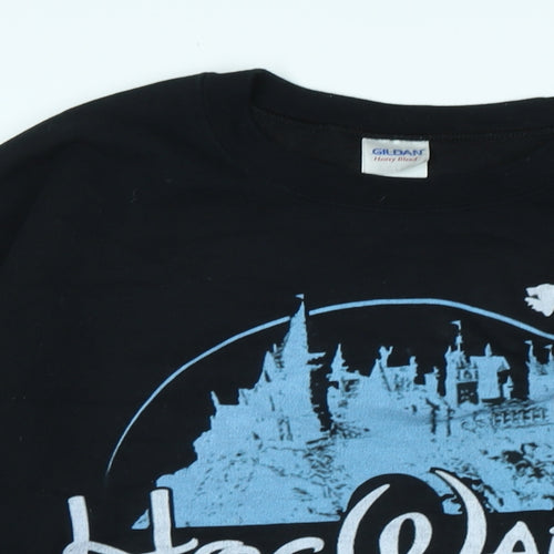 Gildan Mens Black Polyester Pullover Sweatshirt Size M - Hogwarts
