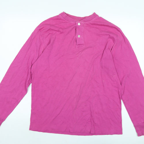 United Colors of Benetton Womens Pink Cotton Basic T-Shirt Size M Crew Neck - Logo