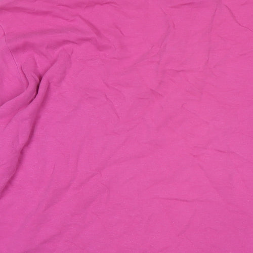 United Colors of Benetton Womens Pink Cotton Basic T-Shirt Size M Crew Neck - Logo