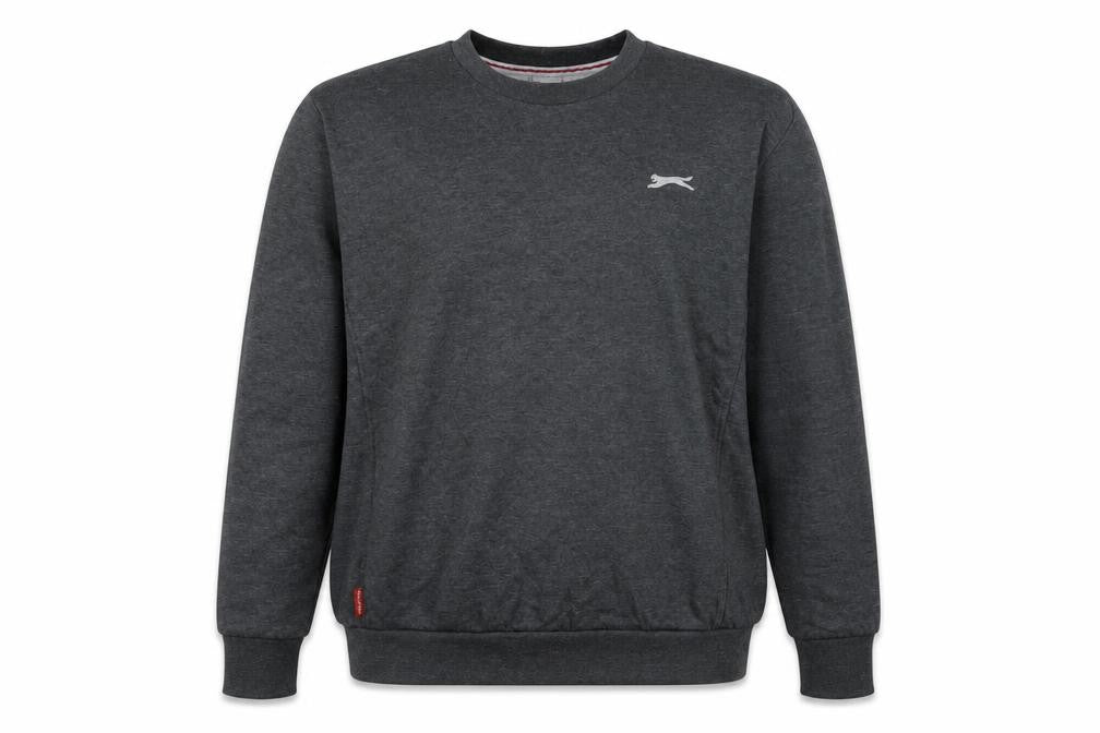 Front view of Slazenger men’s green polyester pullover sweatshirt, size XL, - logo
