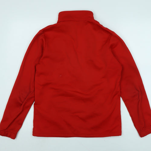 Errea Mens Red Mock Neck Polyester Pullover Jumper Size XS Long Sleeve - Football Club of Manchester