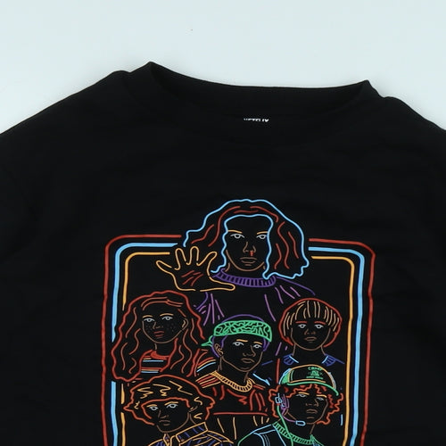 Netflix Boys Black Polyester Pullover Sweatshirt Size 7-8 Years - Stranger Things