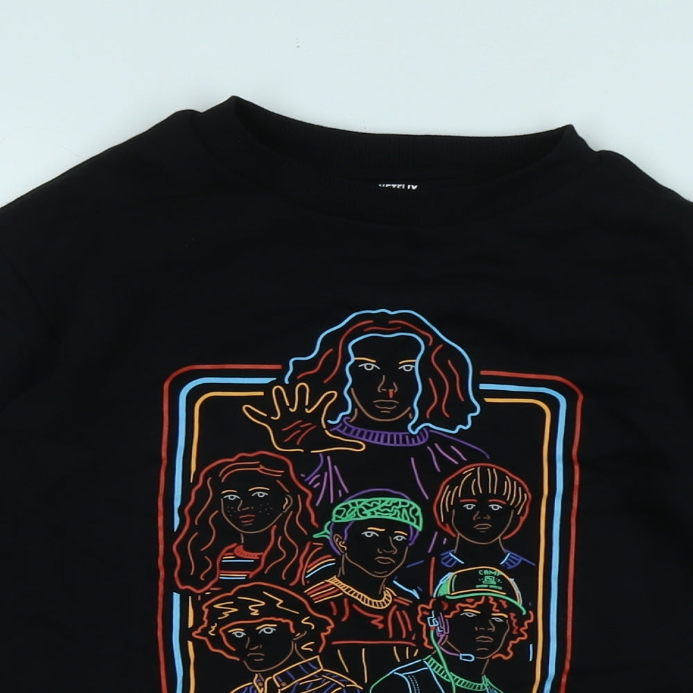 Netflix Boys Black Polyester Pullover Sweatshirt Size 7-8 Years - Stranger Things