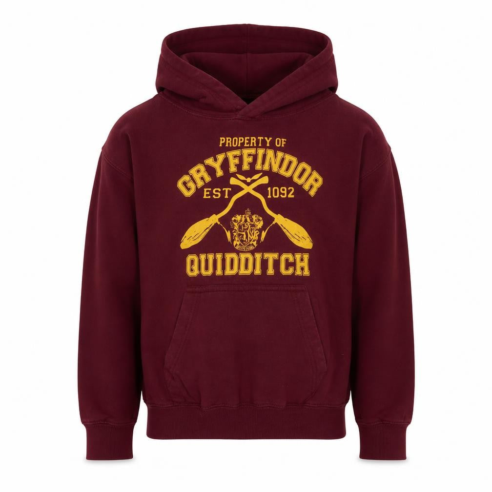 All We Do is Boys Red Cotton Pullover Hoodie Size 9-10 Years - Cryffindor Quidditch