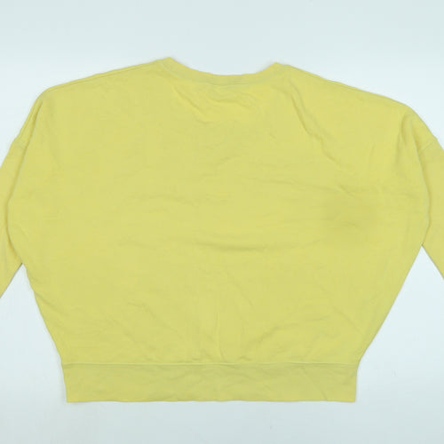 Hush Womens Yellow Cotton Pullover Sweatshirt Size S - Logo