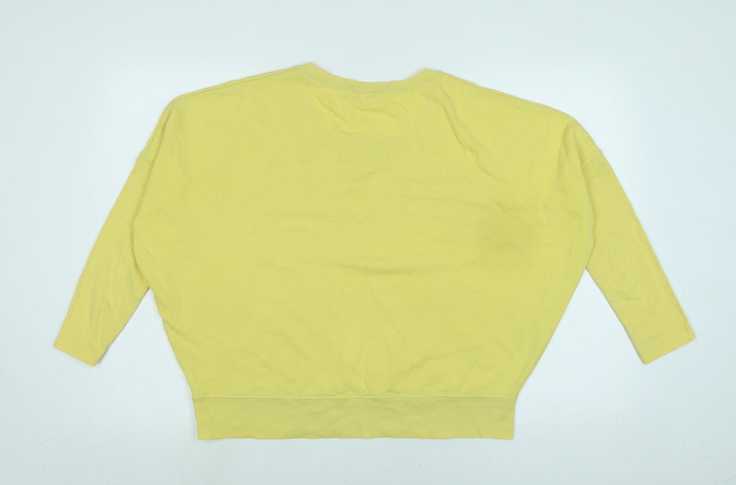 Hush Womens Yellow Cotton Pullover Sweatshirt Size S - Logo