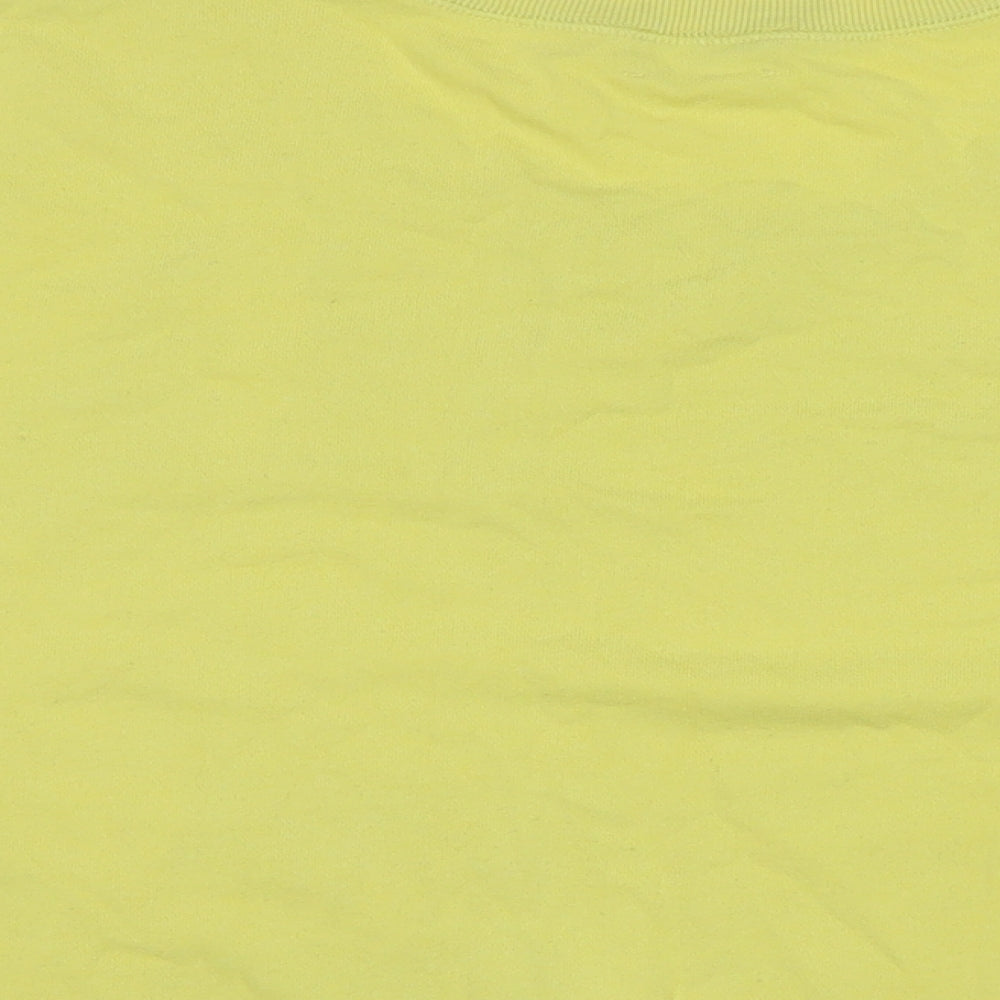 Hush Womens Yellow Cotton Pullover Sweatshirt Size S - Logo