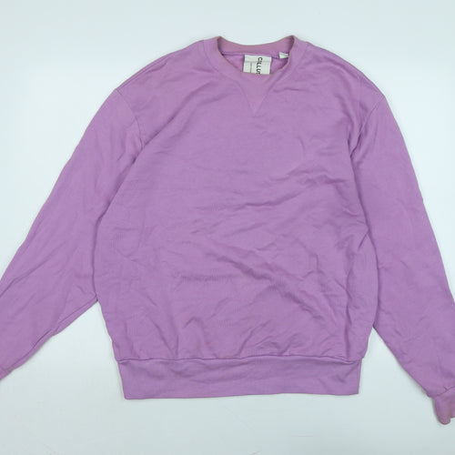 COLLUSION Womens Purple Polyester Pullover Sweatshirt Size S - Logo