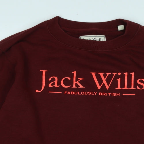 Jack Wills Womens Red Crew Neck Polyester Henley Jumper Size 12 - Jack Wills fabulous British