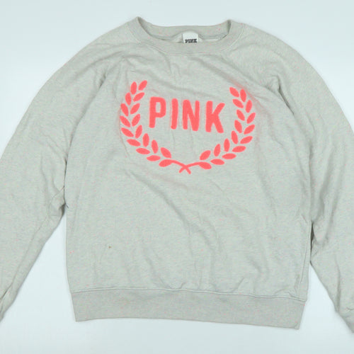 Victoria's Secret Womens Grey Polyester Pullover Sweatshirt Size S - PINK