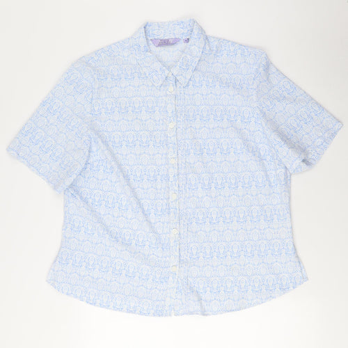 Honor Millburn Women's Blue Floral Button-Up Shirt