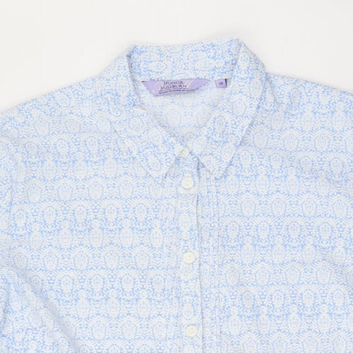 Honor Millburn Women's Blue Floral Button-Up Shirt