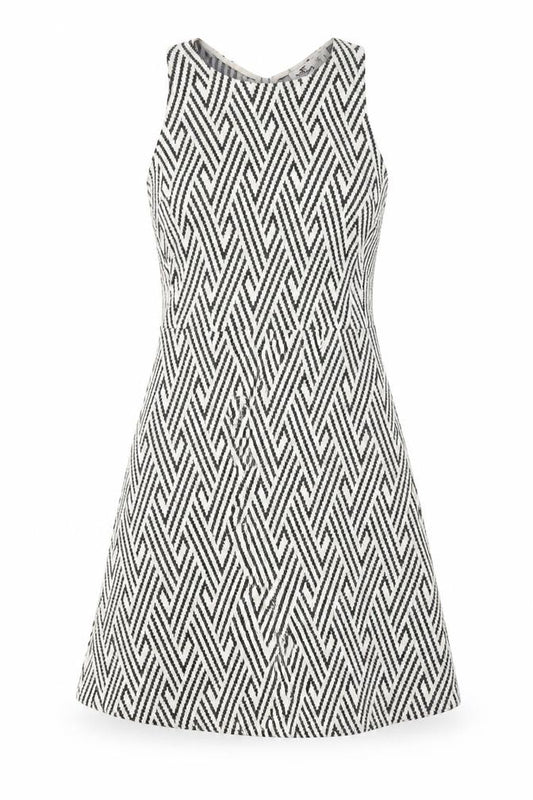 Front view of Milly Women's Geometric Skater Dress S