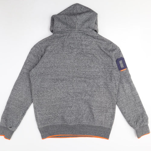 Superdry Grey Hoodie Unisex Medium Pullover Casual Logo