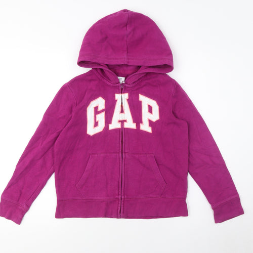 Gap Girls Purple Full Zip Logo Hoodie - L