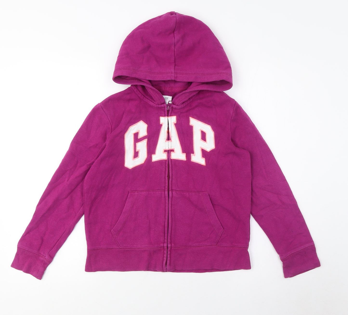 Gap Girls Purple Full Zip Logo Hoodie - L