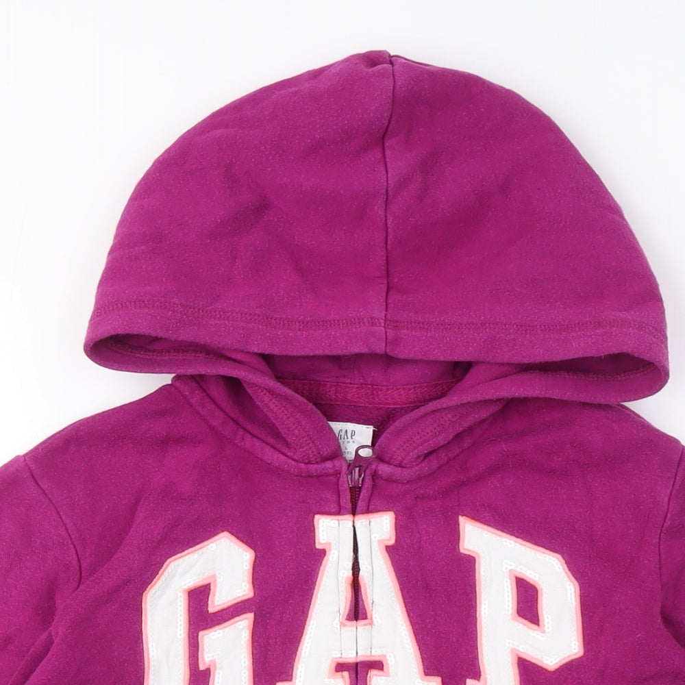 Gap Girls Purple Full Zip Logo Hoodie - L