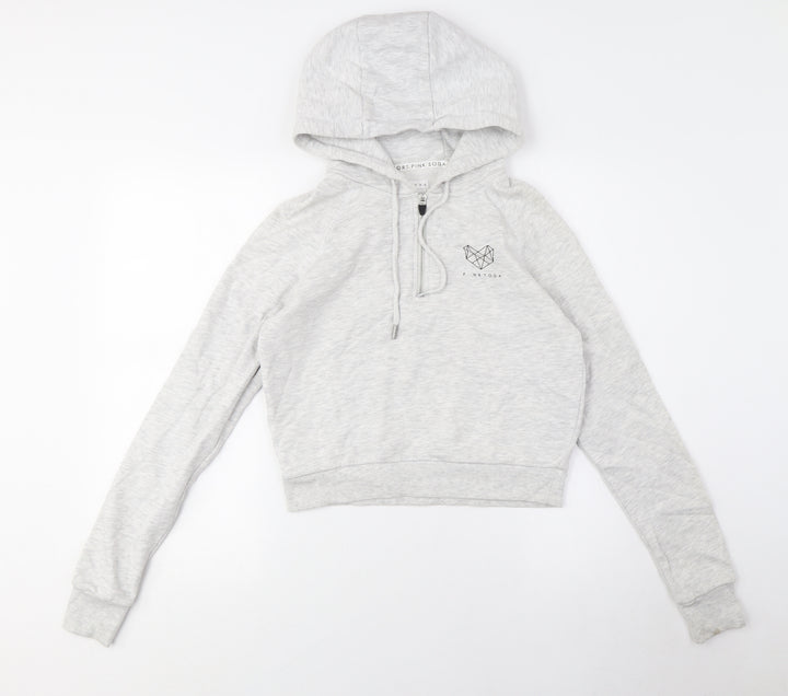 Pink Soda Women's Grey Pullover Hoodie, Size S