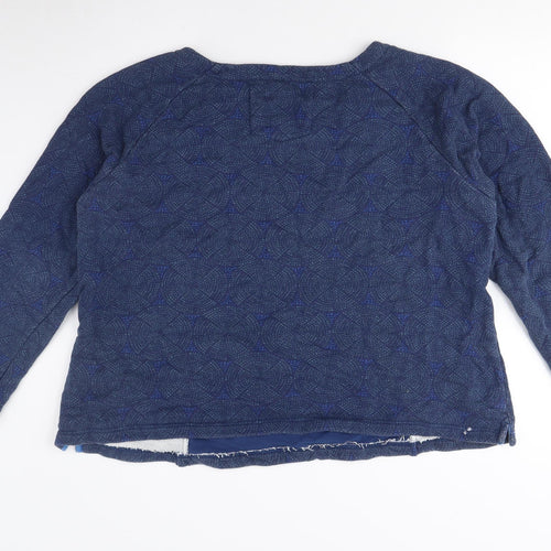 Seasalt Women's Blue Pullover Sweatshirt - M, Geometric Pattern