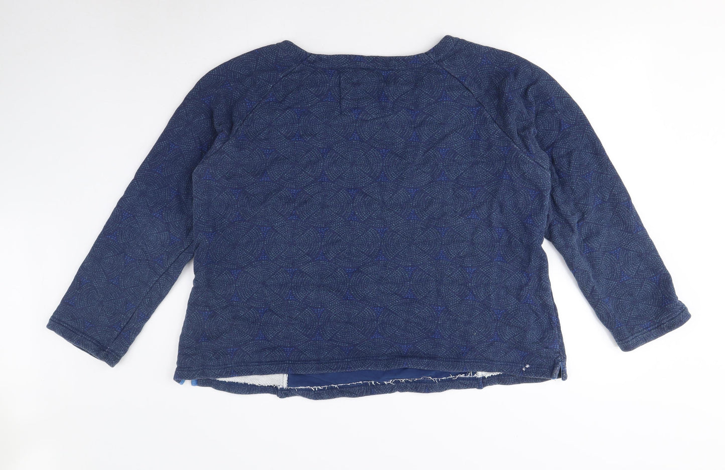 Seasalt Women's Blue Pullover Sweatshirt - M, Geometric Pattern